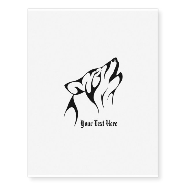 Tribal Wolf Temporary Tattoo (Front)