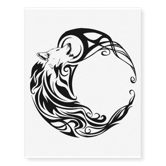 Tribal Wolf Temporary Tattoos | Zazzle.com