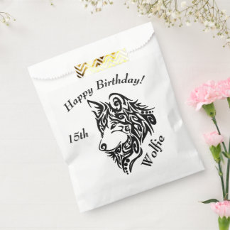 Tribal Wolf Thank You Favor Bag