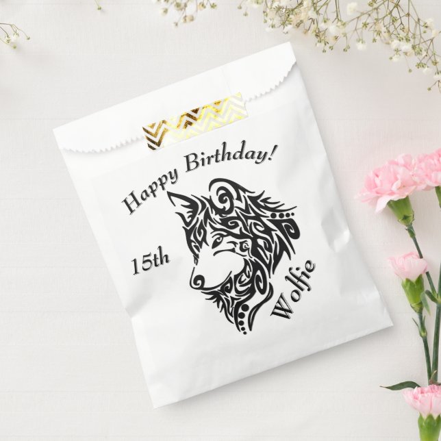 Tribal Wolf Thank You Favor Bag (Sealed)