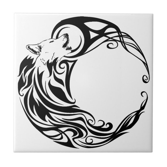 Tribal Wolf Tile (Front)