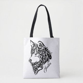 Tribal Wolf Tote Bag