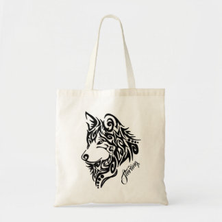 Tribal Wolf Tote Bag