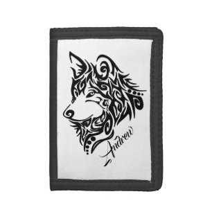 Tribal Wolf Tri-fold Wallet