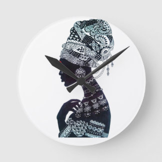Tribal Women Round Clock