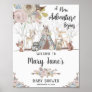Tribal Woodland Animals Baby Girl Shower Welcome Poster