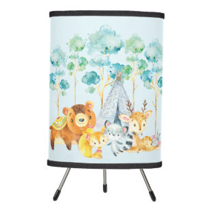 Tribal Woodland Animals Baby Nursery Lamp