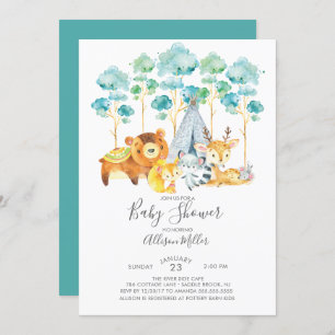 Tribal Woodland Baby Shower Invitation
