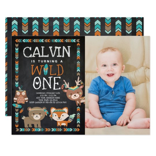 Tribal Woodland, WILD ONE, 1ST Birthday Invitation | Zazzle.com