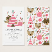 Tribal Woodland Wild One Baby Shower Diaper Ticket (Front & Back)