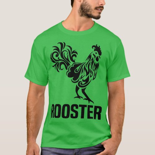 Tribal Year of the Rooster Chinese Zodiac black de T_Shirt