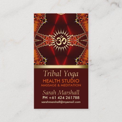 Customizable Tribal Yoga Eastern New Age Business Card