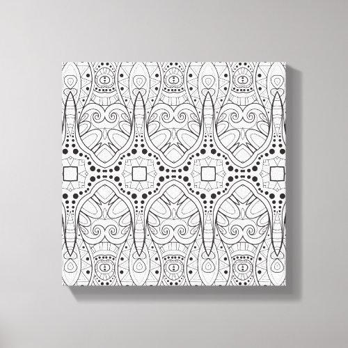 Tribal Zendoodle Design 6 Canvas Print