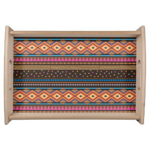 Tribal  Zig zag Print Serving Tray