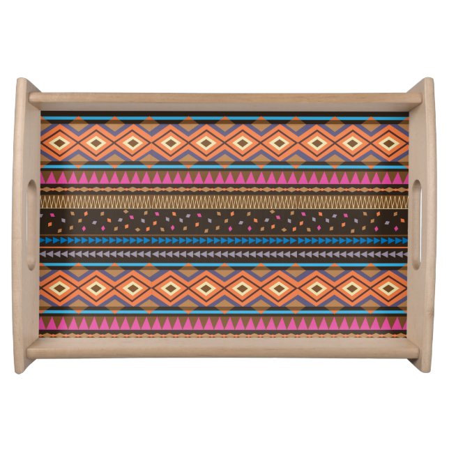 Tribal  Zig zag Print Serving Tray (Front)