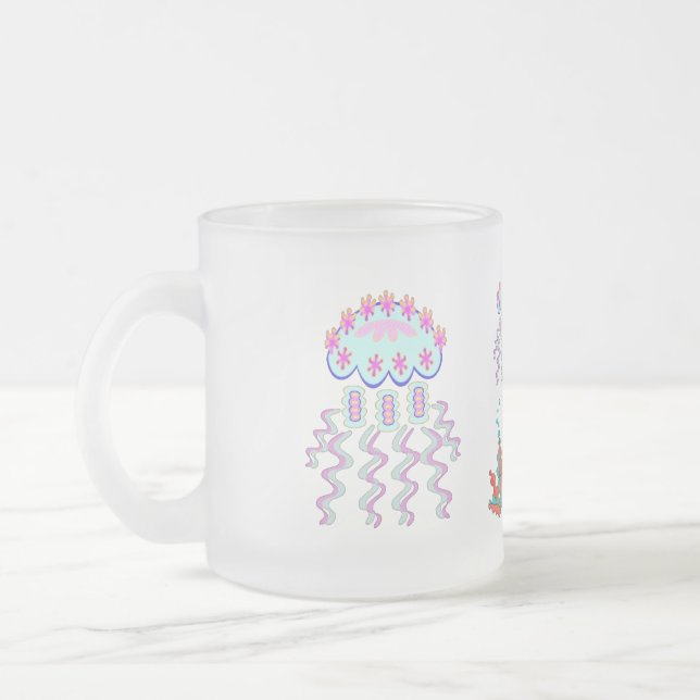 TribalOcean Frosted Glass Coffee Mug (Left)
