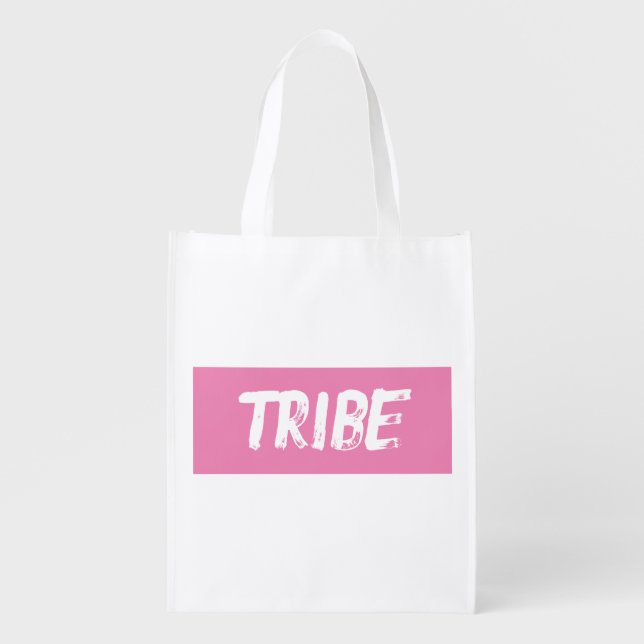 Tribe Double Pink Grocery Bag (Front)