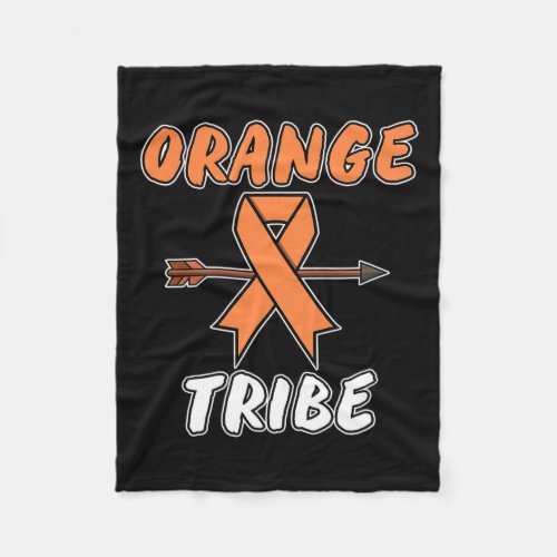 Tribe Leukemia Awareness Ribbon Support Graphic  Fleece Blanket