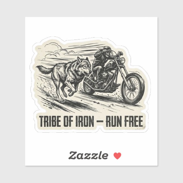 Tribe of Iron Run Free Wolf Sticker (Sheet)