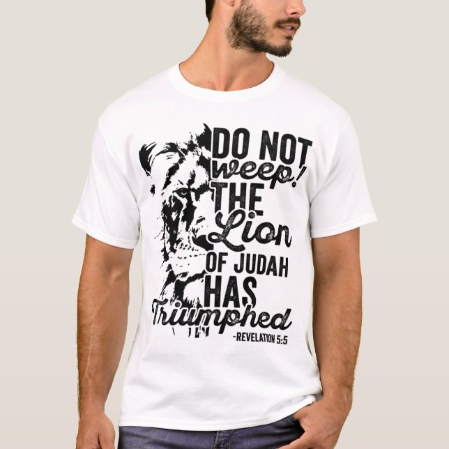 Tribe of Judah Christian Lion Revelation Bible Ver T-Shirt (Front)