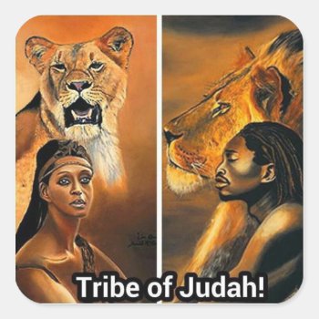 Tribe Of Judah Square Sticker by bigplay4u at Zazzle