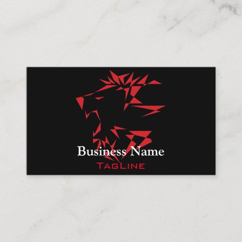Tribe Roar Lion Red on Black Business Card