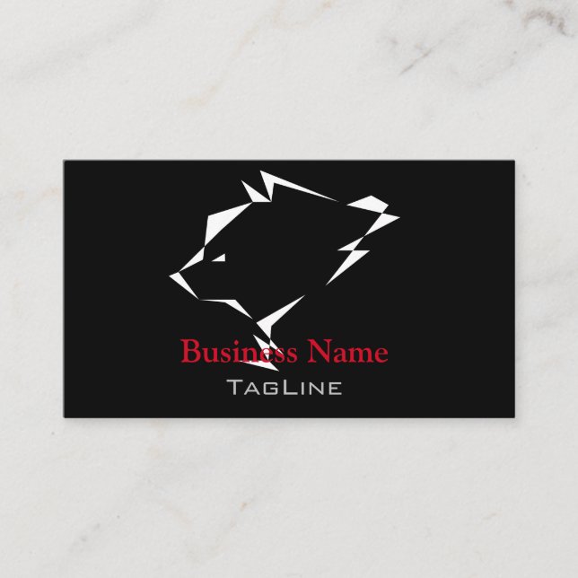 TribeBear Red on Black Business Card (Front)