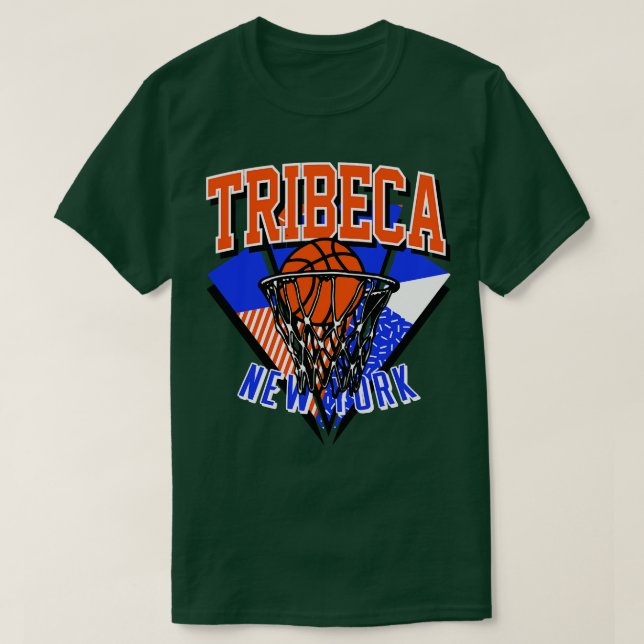 Tribeca New York Basketball Throwback T-Shirt (Design Front)