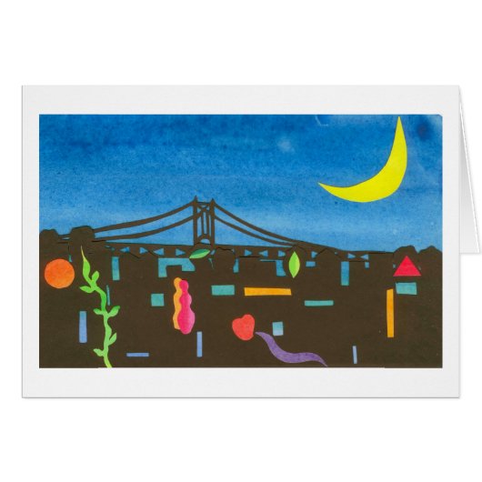 Triborough Bridge at Night Cards (Front Horizontal)