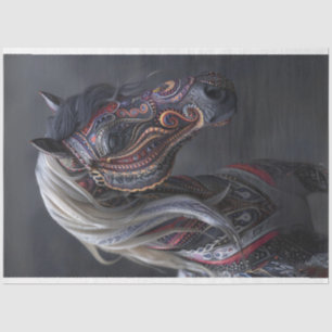 Tribunal Purple Painted Indian Horse Decoupage Tissue Paper