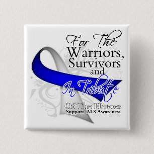Tribute ALS Lou Gehrigs Disease Awareness Pinback Button