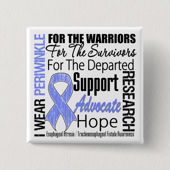 Tribute Esophageal Atresia I Wear Periwinkle Pinback Button (Front)