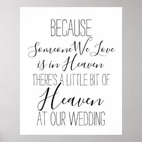 Tribute heaven loved ones minimalist wedding sign