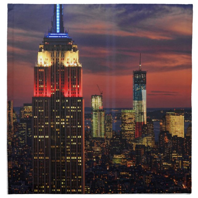 Tribute In Light Sept 11, World Trade Cntr ESB #2 Napkin (Front)