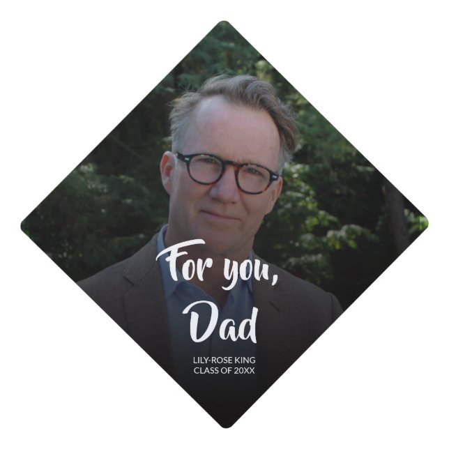 Tribute Keepsake Photo Graduation Cap Topper (Front)