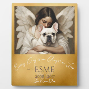 Tribute Loss of French Bulldog Angel Illustration Plaque