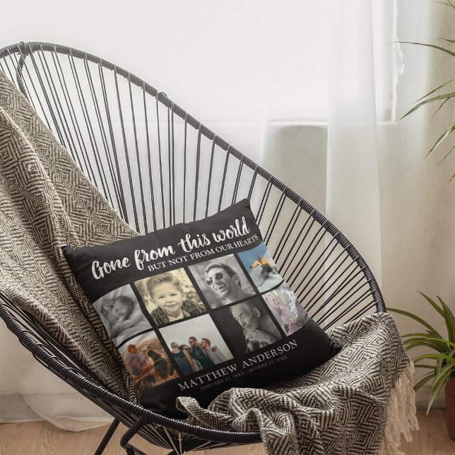 Tribute Photo Collage Memorial Throw Pillow (Creator Uploaded)