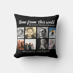 Tribute Photo Collage Memorial Throw Pillow