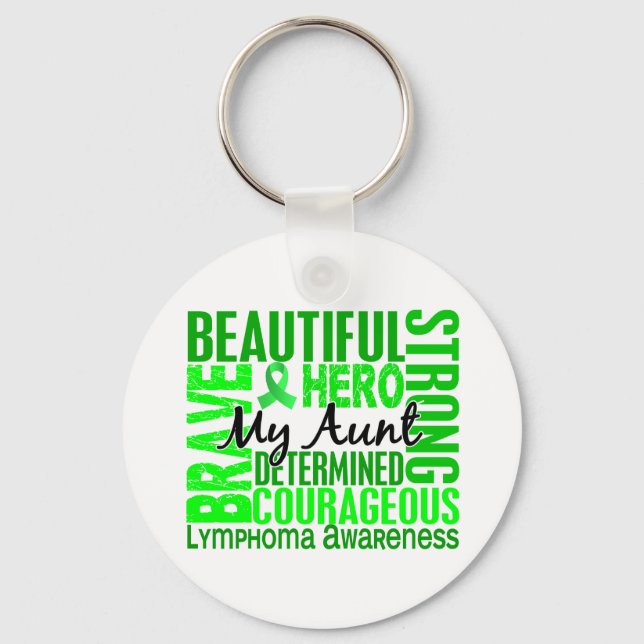 Tribute Square Aunt Lymphoma Keychain (Front)