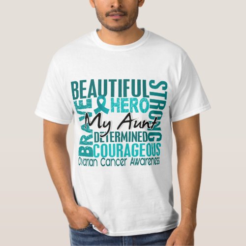Tribute Square Aunt Ovarian Cancer T_Shirt