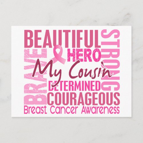 Tribute Square Cousin Breast Cancer Postcard