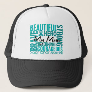 Tribute Square Mom Ovarian Cancer Trucker Hat