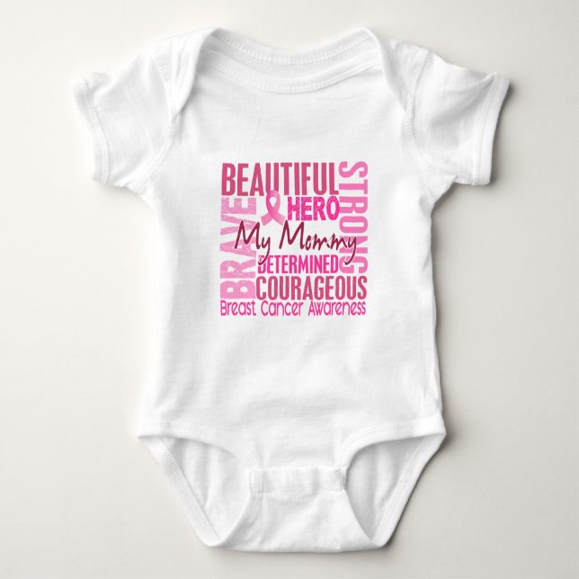 Tribute Square Mommy Breast Cancer Baby Bodysuit (Front)