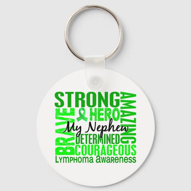 Tribute Square Nephew Lymphoma Keychain (Front)