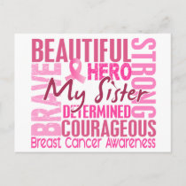 Tribute Square Sister Breast Cancer Postcard