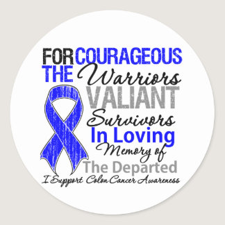 Tribute Support Colon Cancer Awareness Classic Round Sticker