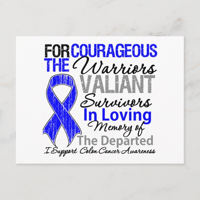Tribute Support Colon Cancer Awareness Postcard (Front)