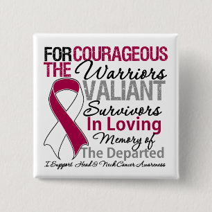 Tribute Support Head Neck Cancer Awareness Pinback Button