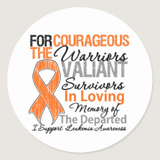 Tribute Support Leukemia  Awareness Classic Round Sticker