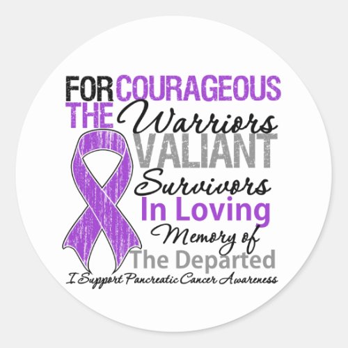 Tribute Support Pancreatic Cancer Awareness Classic Round Sticker